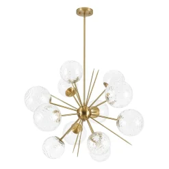 Dimmable LED Ripple Glass Bubble Sputnik Sunburst Chandelier