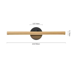 Dimmable LED Rotatable Linear Wooden Vanity Sconce Picture Light