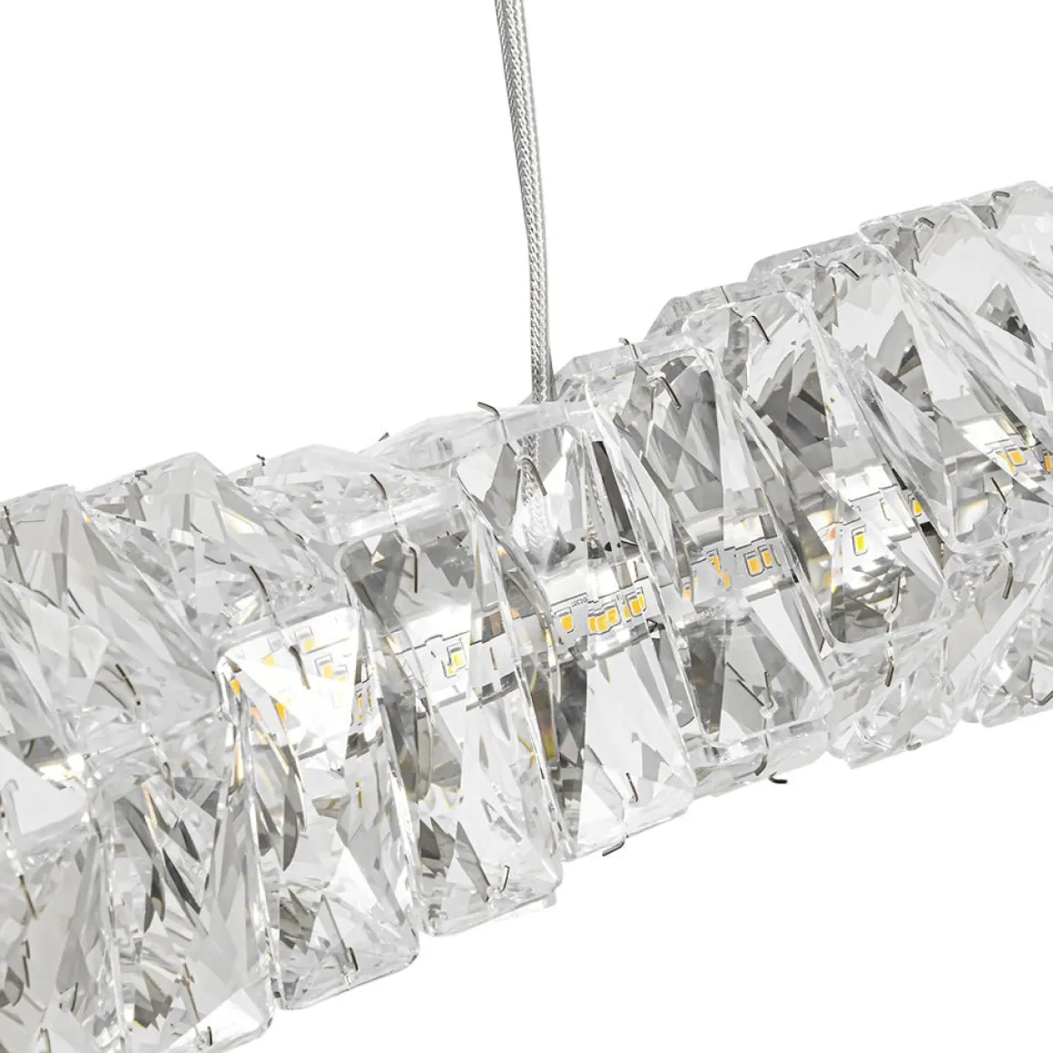 Dimmable LED Twisted Crystal Linear Island Chandelier