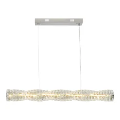 Dimmable LED Twisted Crystal Linear Island Chandelier