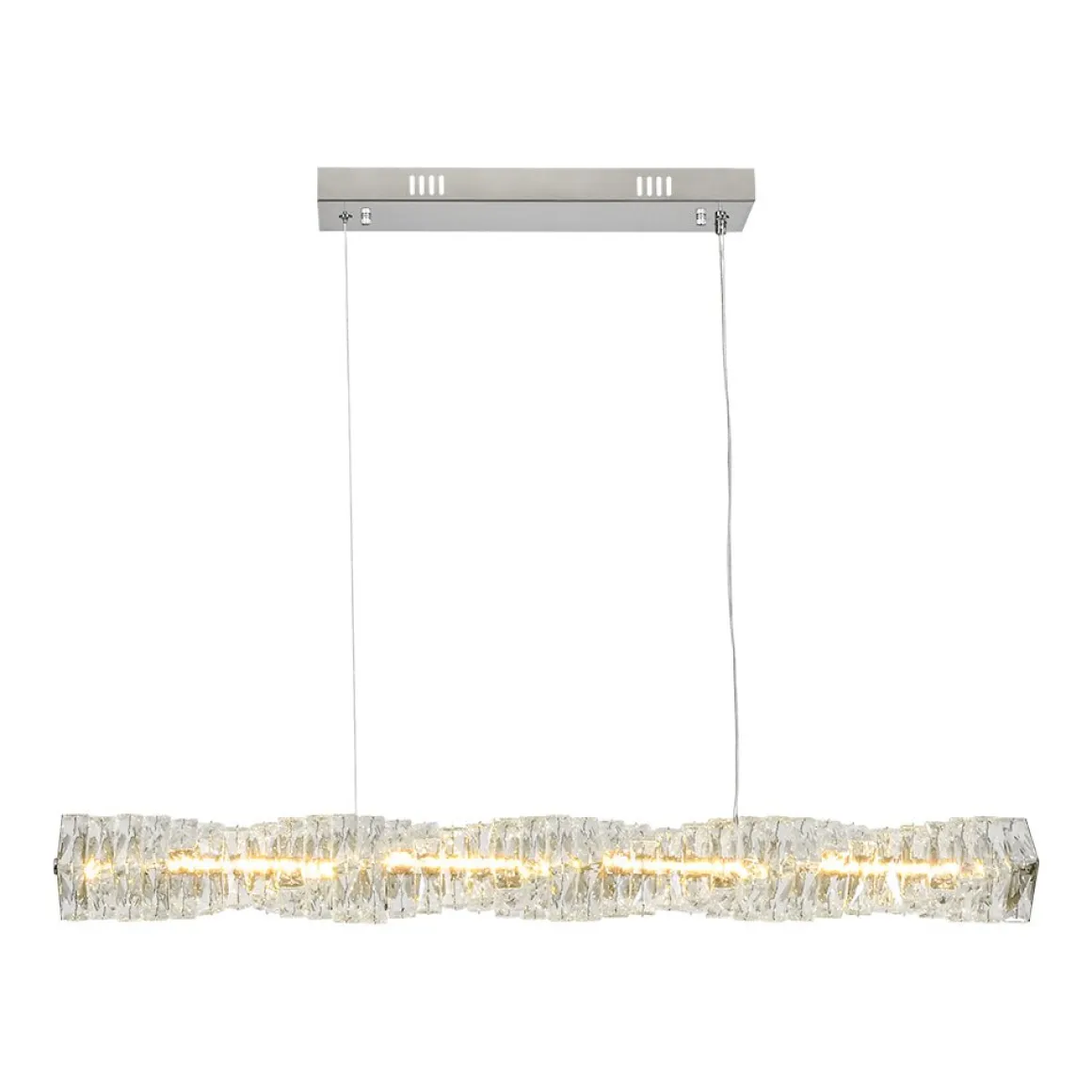 Dimmable LED Twisted Crystal Linear Island Chandelier