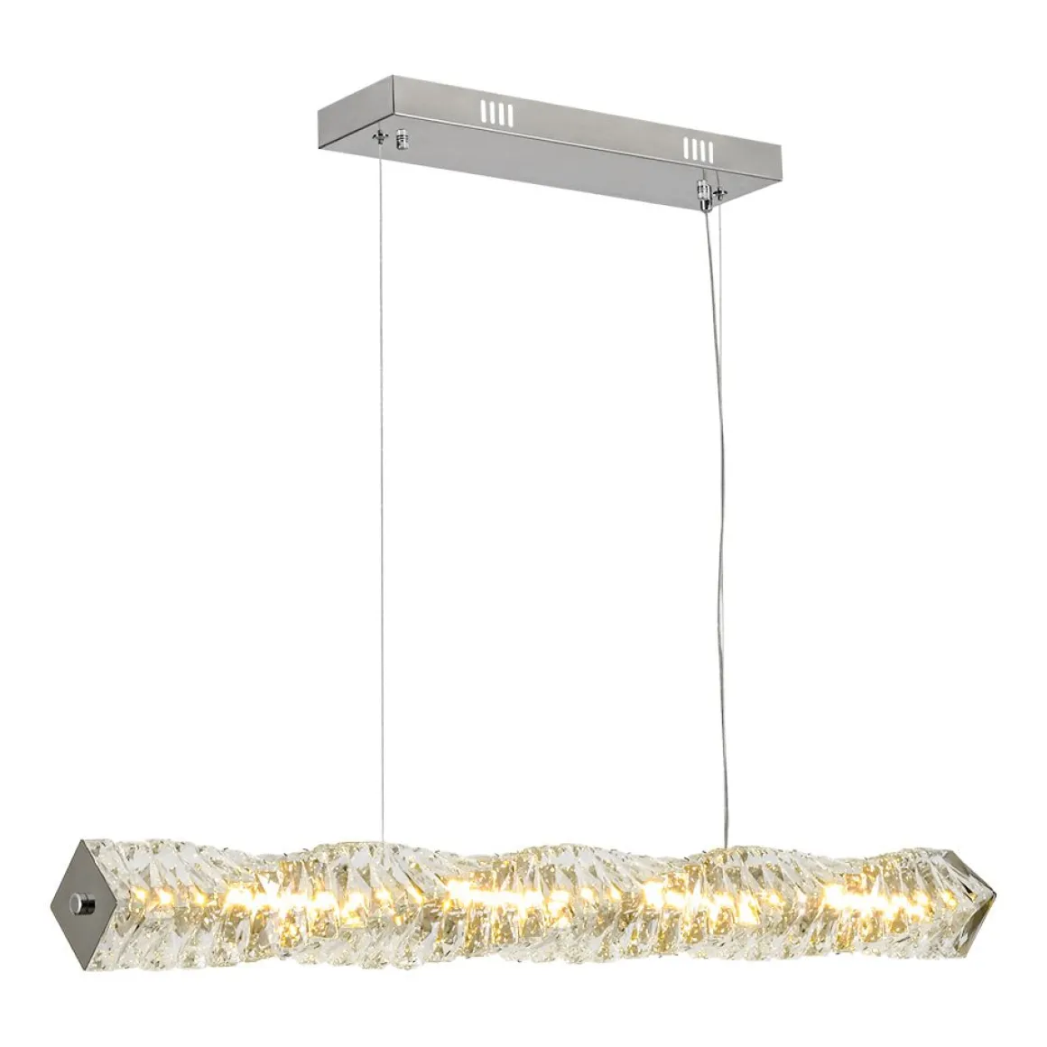 Dimmable LED Twisted Crystal Linear Island Chandelier