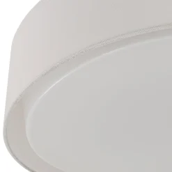 Dimmable LED White Fabric Milky Glass Drum Ceiling Light