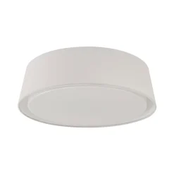 Dimmable LED White Fabric Milky Glass Drum Ceiling Light