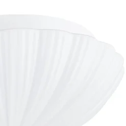 Dimmable LED White Ribbed Glass Scalloped Ceiling Light