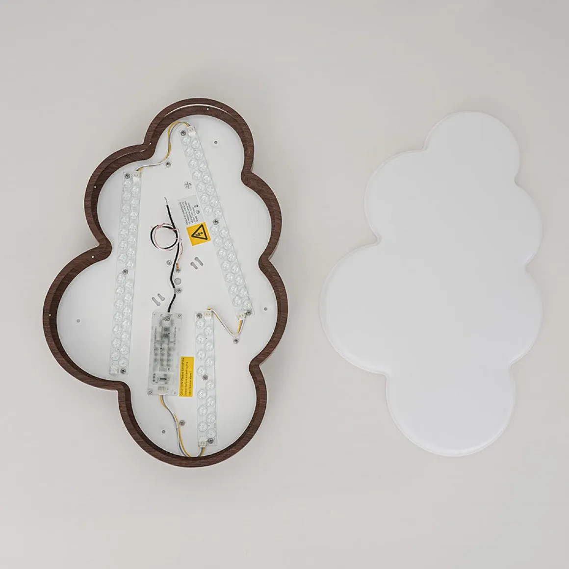Dimmable LED Wood Accented Cloud Kids Ceiling Light