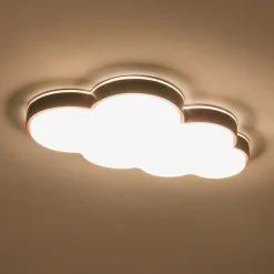 Dimmable LED Wood Accented Cloud Kids Ceiling Light
