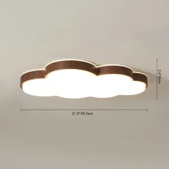 Dimmable LED Wood Accented Cloud Kids Ceiling Light
