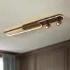 Dimmable LED Wood Linear Oval Semi Flush Adjustable Spotlight