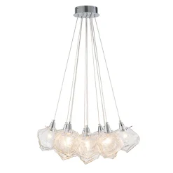 Dimmable 13-Light Frozen Glass Ice Style Cluster Chandelier
