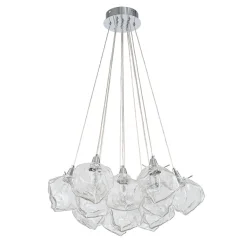 Dimmable 13-Light Frozen Glass Ice Style Cluster Chandelier