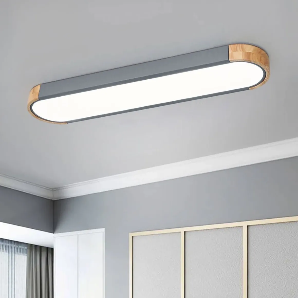 Dimmable Minimalist Long Oval Flush Mount LED Light