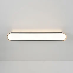 Farmhouse Black Mesh Wood Dimmable LED Oval Ceiling Light
