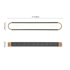 Farmhouse Black Mesh Wood Dimmable LED Oval Ceiling Light