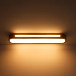 Farmhouse Dimmable LED Wood Oval Flush Mount Light