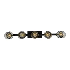 Farmhouse Linear Glass Wooden Kitchen Island Ceiling Light