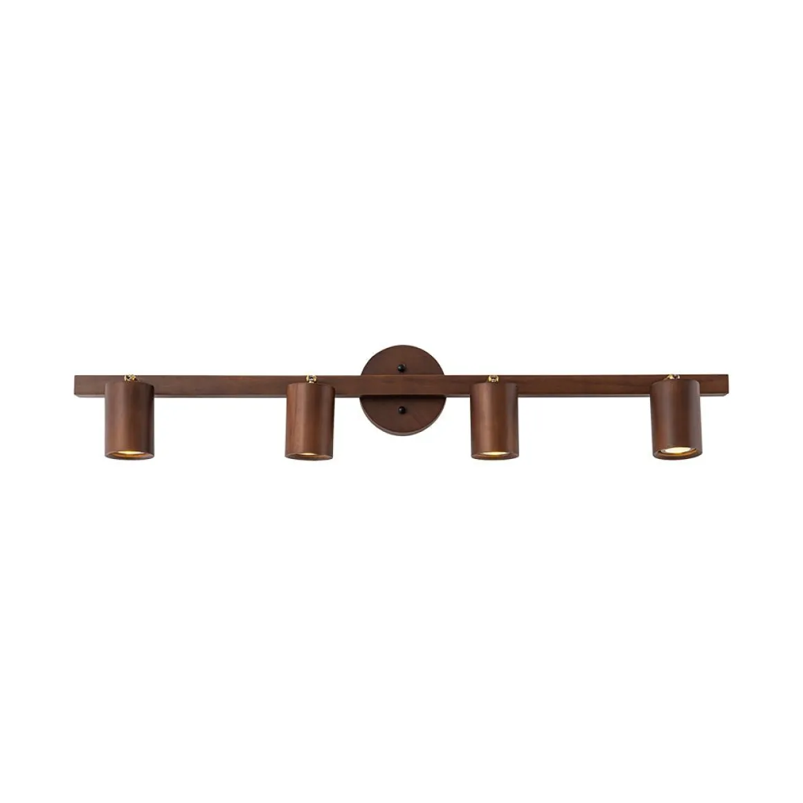 Farmhouse Walnut Wood 4-Light Linear Semi Flush Track Light