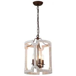 Farmhouse Wood Cylinder Pendant Light