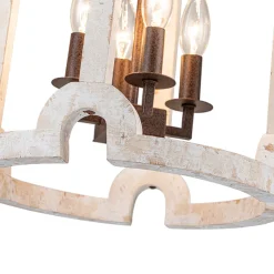 Farmhouse Wood Cylinder Pendant Light