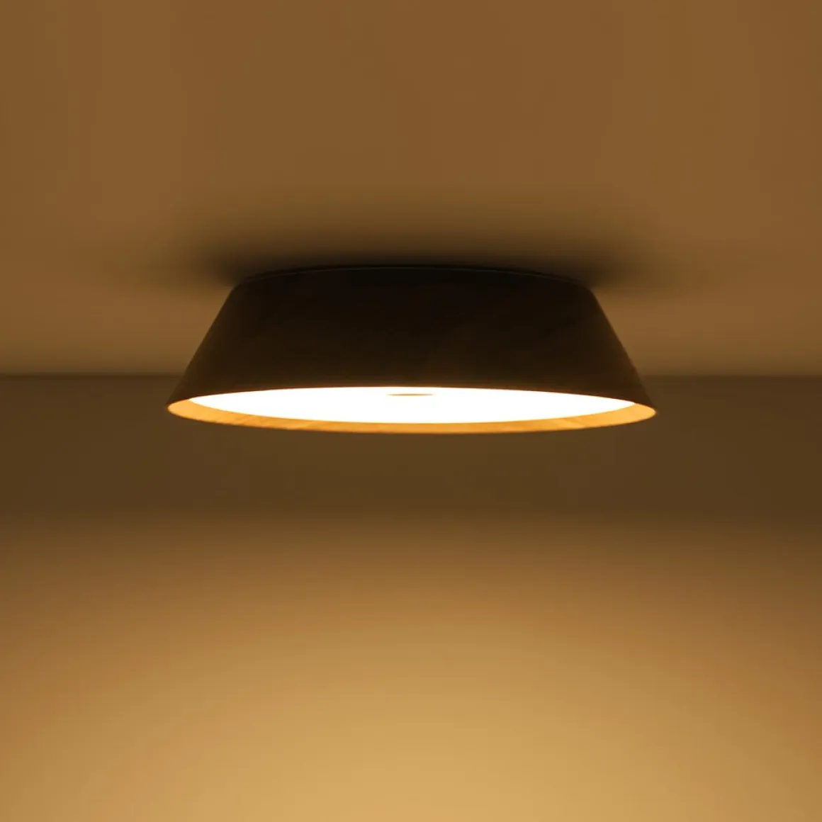 Farmhouse Wood Grain Dimmable LED Round Flush Mount Light