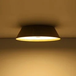 Farmhouse Wood Grain Dimmable LED Round Flush Mount Light