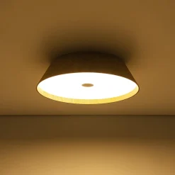 Farmhouse Wood Grain Dimmable LED Round Flush Mount Light
