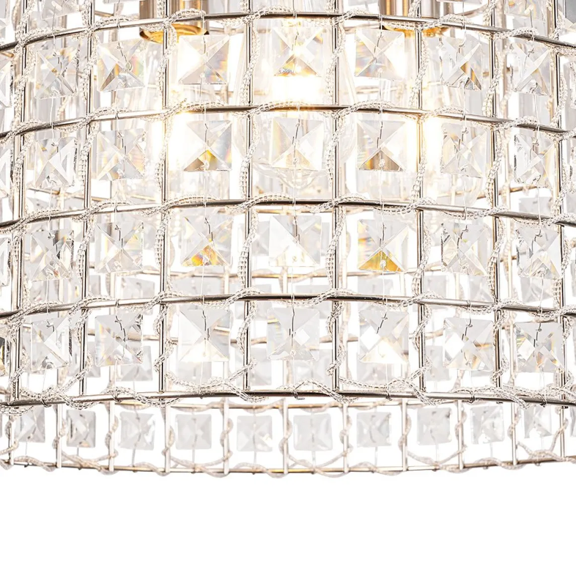 French Antique Brass Crystal Cage Chandelier