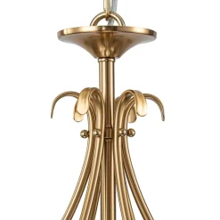 French Classic Brass Scrolling Candle Style Chandelier