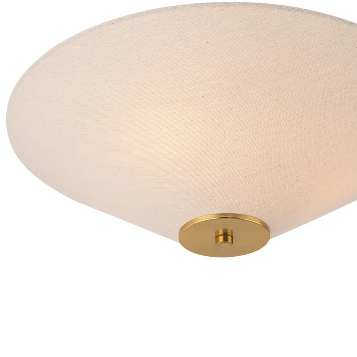 French Country Ivory Linen Conical Cage Semi Flush Mount