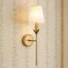 French Country 1-Light Fabric Conical Vanity Wall Sconce