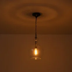 French Farmhouse 1-Light Glass Bell Kitchen Pendant Light