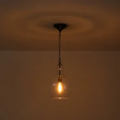 French Farmhouse 1-Light Glass Bell Kitchen Pendant Light