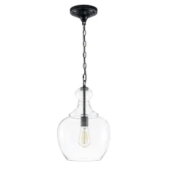 French Farmhouse 1-Light Glass Bell Kitchen Pendant Light