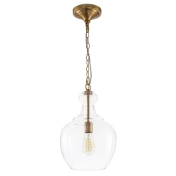 French Farmhouse 1-Light Glass Bell Kitchen Pendant Light