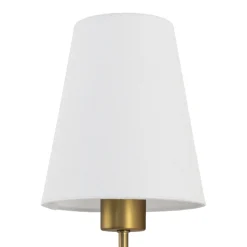 French 1-Light White Linen Conical Vanity Wall Sconce
