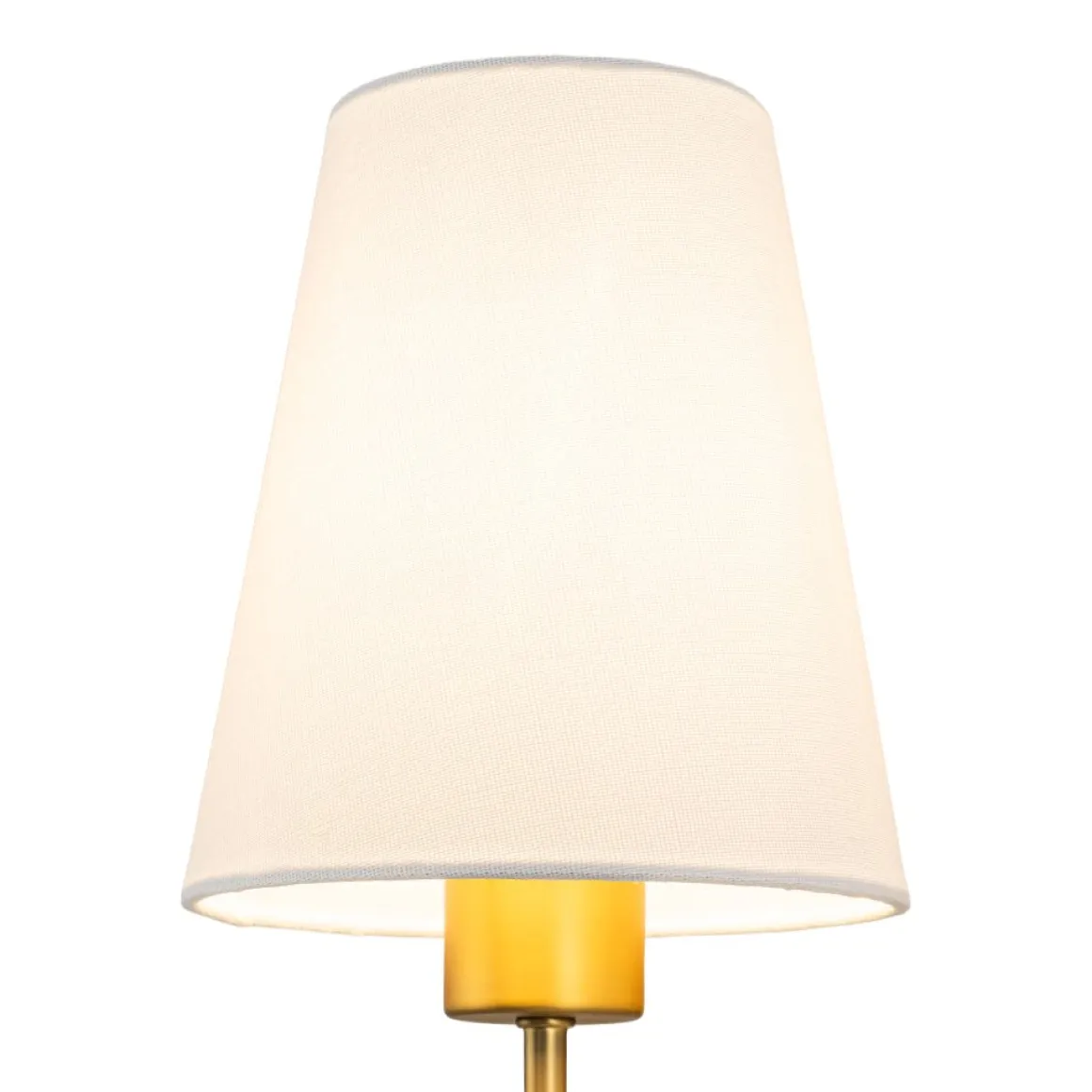 French 1-Light White Linen Conical Vanity Wall Sconce