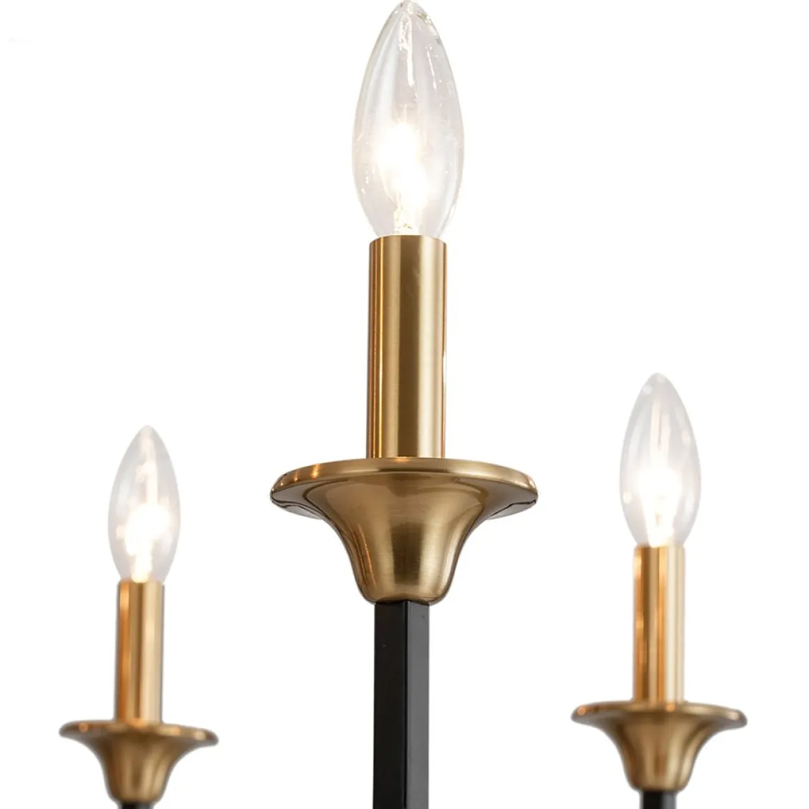 French Modern Iron 8-Light Candle Chandelier