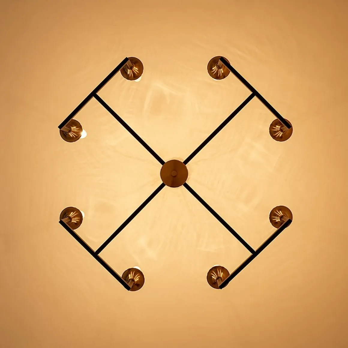 French Modern Iron 8-Light Candle Chandelier