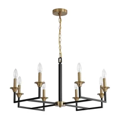 French Modern Iron 8-Light Candle Chandelier