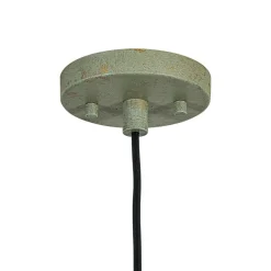 French Shabby Chic Weathered Patina Green Oversized Dome Pendant