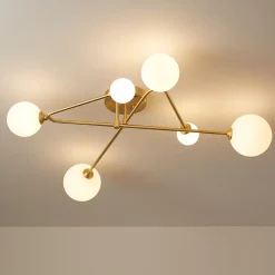 Frosted Bubble Linear Sputnik Semi Flush Mount