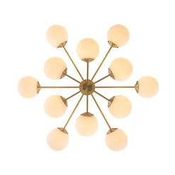 Frosted Glass Bubble 2-Tier Sputnik Semi Flush Chandelier