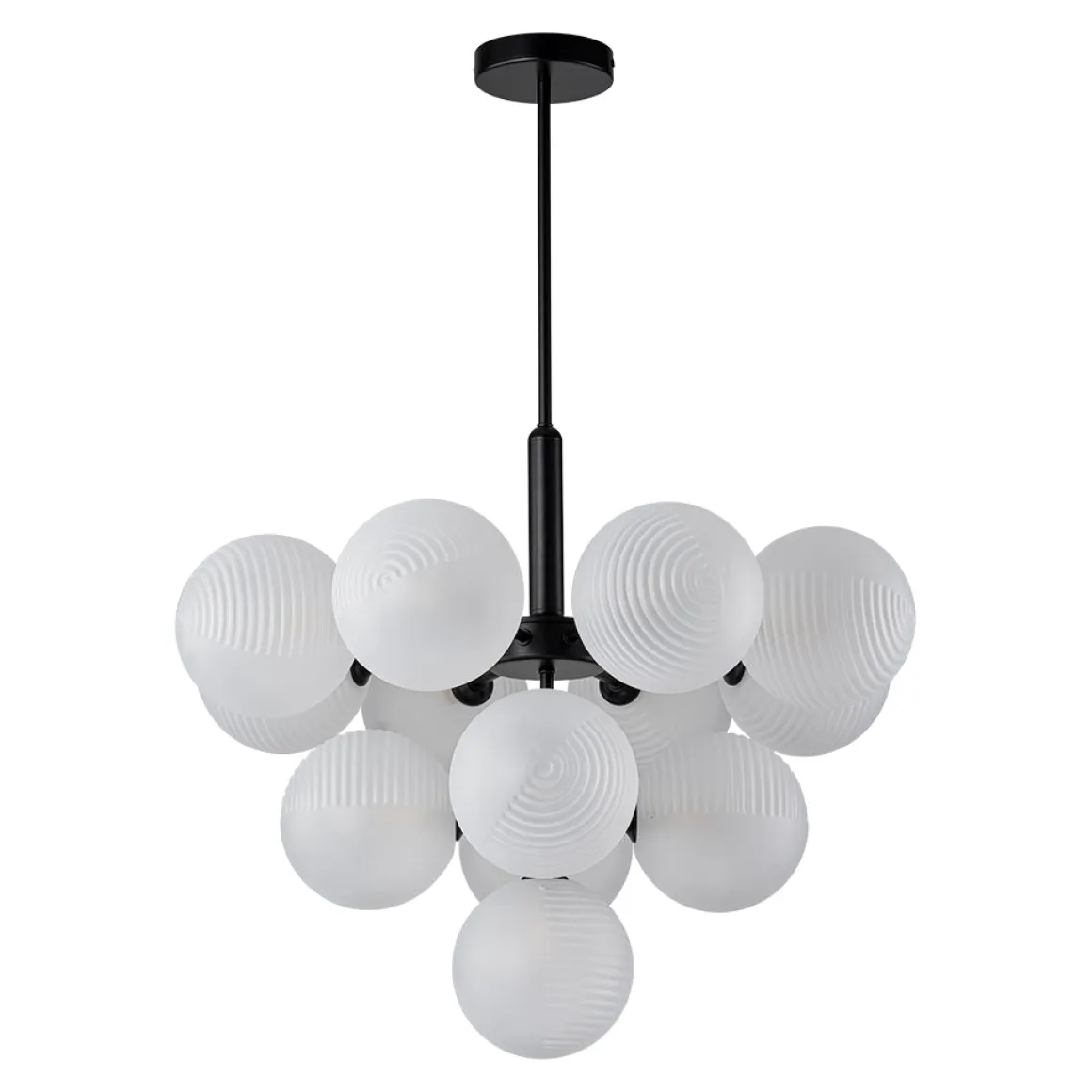 Frosted Ribbed Glass Bubble Chandelier