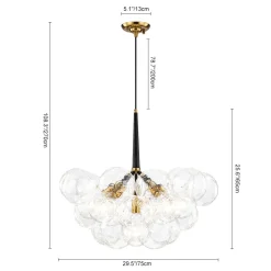 Funky Cluster Clear Faceted Glass Orb Bubble Chandelier