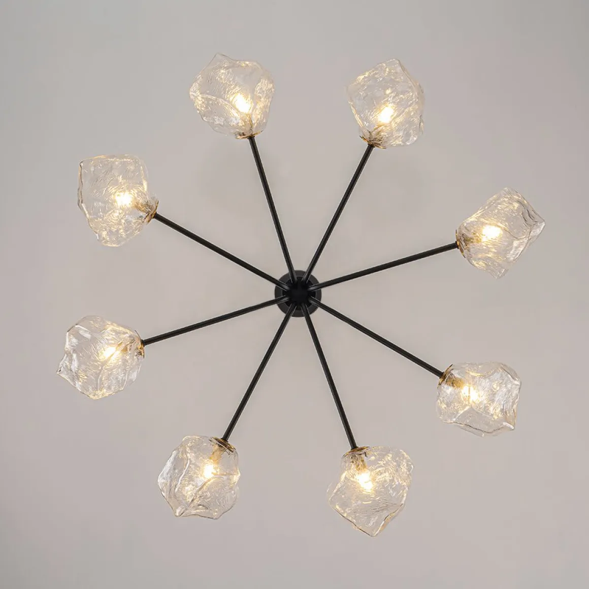 Funky Eclectic Frozen Icy Style Black Sputnik Chandelier