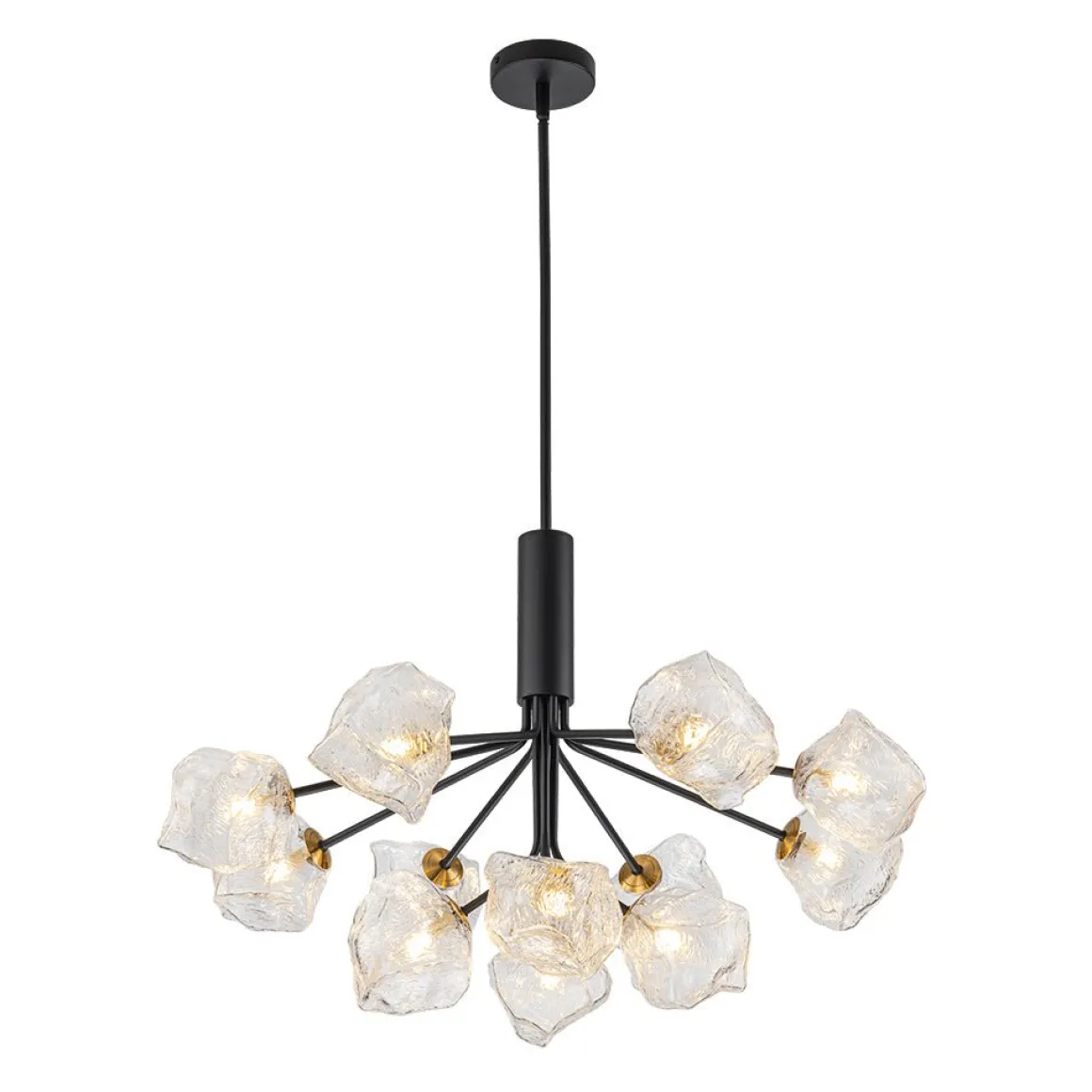 Funky Eclectic Frozen Icy Style Black Sputnik Chandelier
