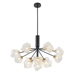 Funky Eclectic Frozen Icy Style Black Sputnik Chandelier