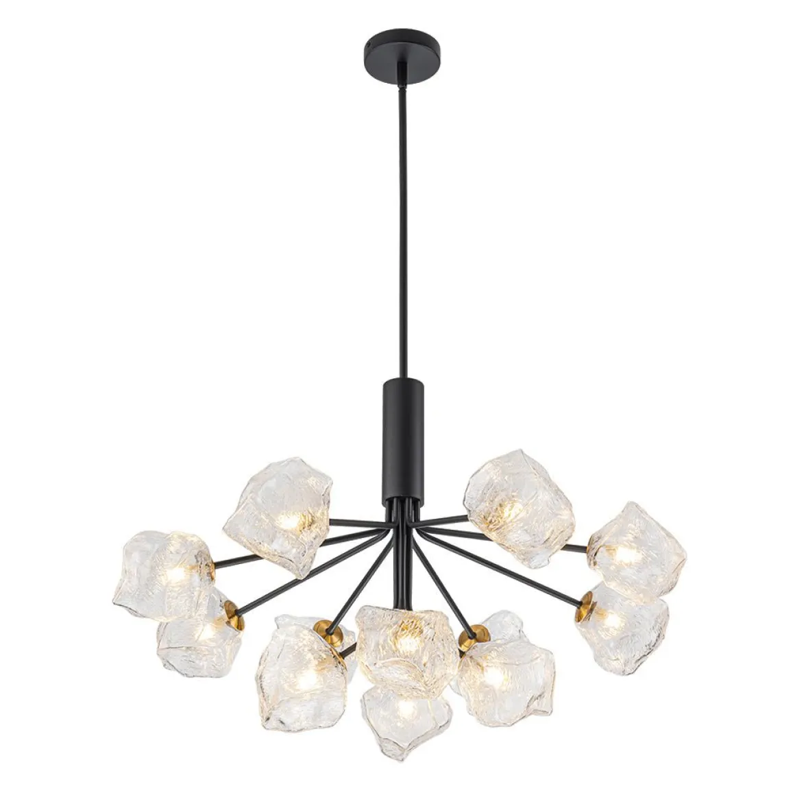 Funky Eclectic Frozen Icy Style Black Sputnik Chandelier