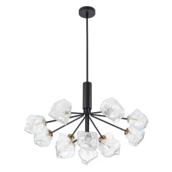 Funky Eclectic Frozen Icy Style Black Sputnik Chandelier
