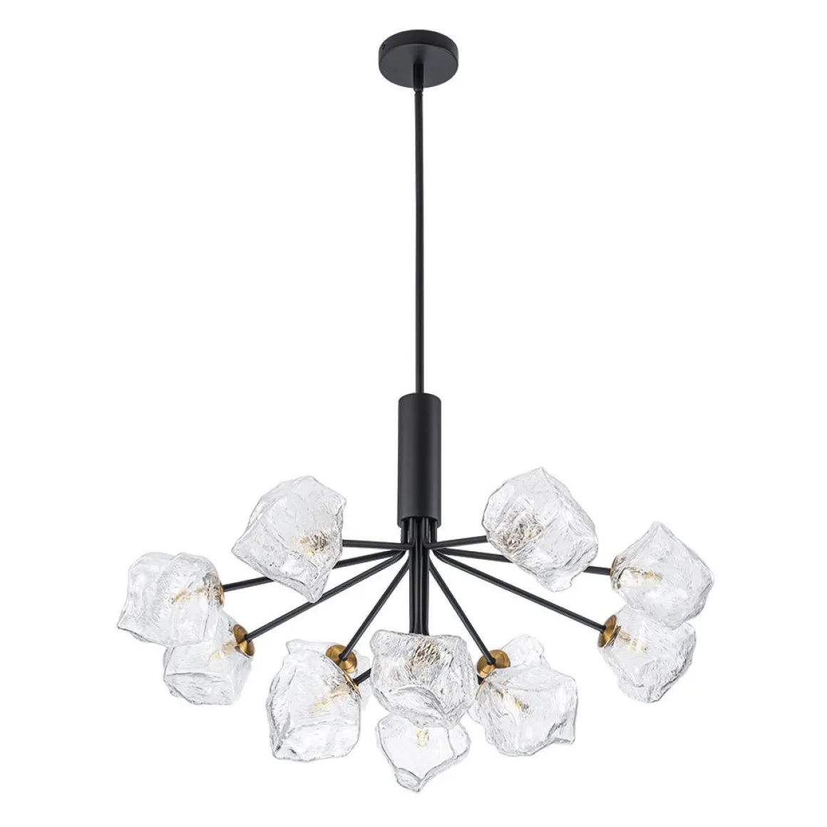Funky Eclectic Frozen Icy Style Black Sputnik Chandelier